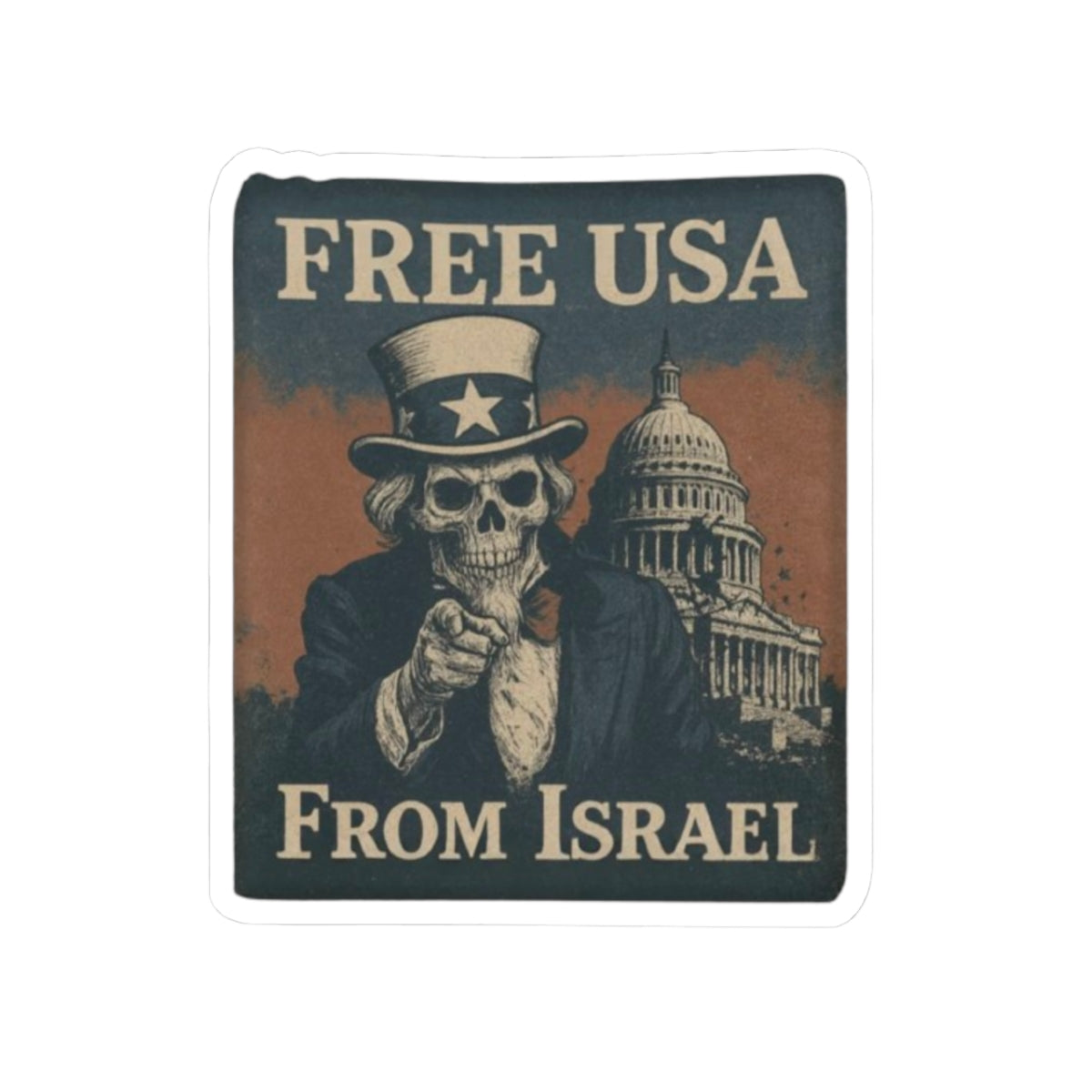 "FREE USA FROM ISRAEL" Sticker